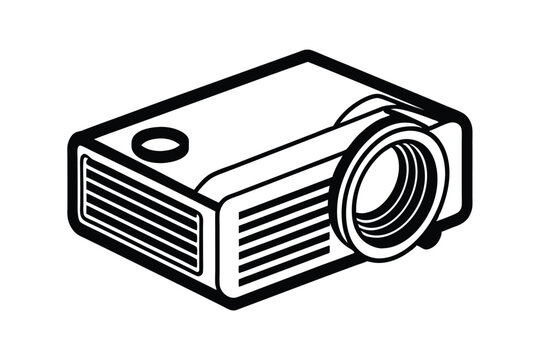 recommend clip art: Minimalist Projector Line Art Vector - Black & White Clipart, Cinema, Presentation, Technology Icon Design