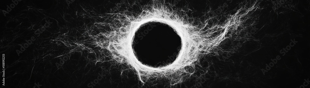 Poster quantum computing of cryptography concept. a stark black-and-white image featuring a central dark ci