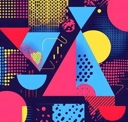 Obraz premium Colorful abstract shapes digital art graphic design creative space vibrant viewpoint modern aesthetics
