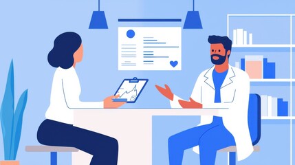 Doctor Consults Patient in Modern Medical Office
