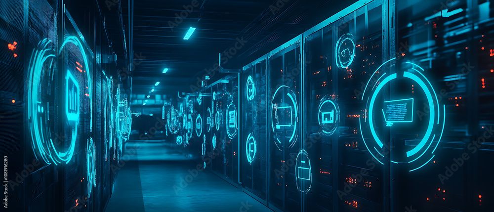 Poster monitoring supply chain security risks data center digital infrastructure high-tech environment pers