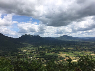 Mountainous Landscape with Cloudy Sky.