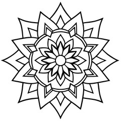 Traditional mandala pattern line art vector illustration