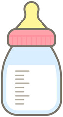 Kid Hand Drawn Cute Baby Elements milk pink bottle
