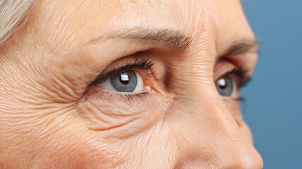 Fototapeta premium Close-Up of Mature Woman's Eye and Skin Texture