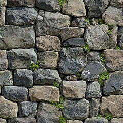Granite Stone Wall Bricks Decorative Seamless Pattern Texture