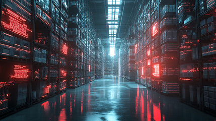 Exploring supply chain security risks data center digital technology high-tech environment perspective view cybersecurity concept