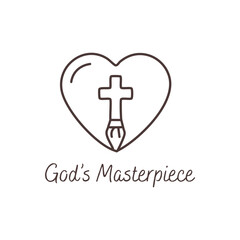 Obraz premium God's Masterpiece, Biblical Phrase, Christian typography for banner, poster, photo overlay, apparel design