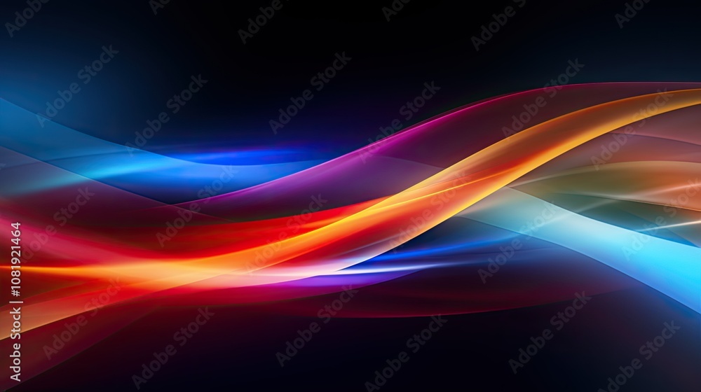 Poster abstract glowing background with vibrant streaks of light and color