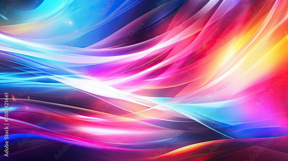 Poster abstract glowing background with vibrant streaks of light and color