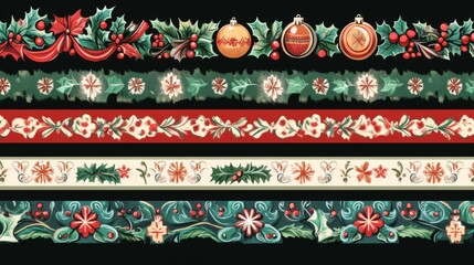 Vintage Christmas Border Design - Festive Holiday Decor
