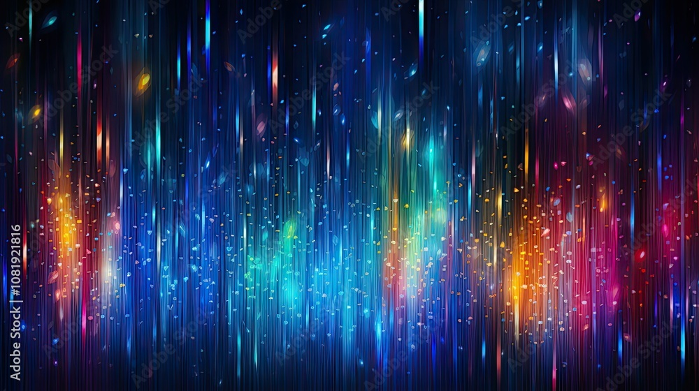 Poster abstract glowing background with vibrant streaks of light and color