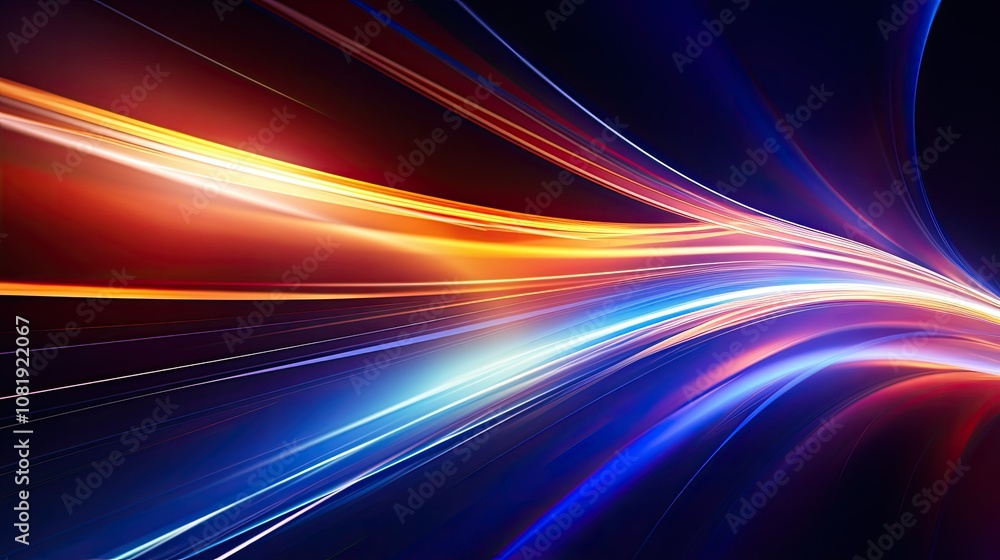 Poster abstract glowing background with vibrant streaks of light and color