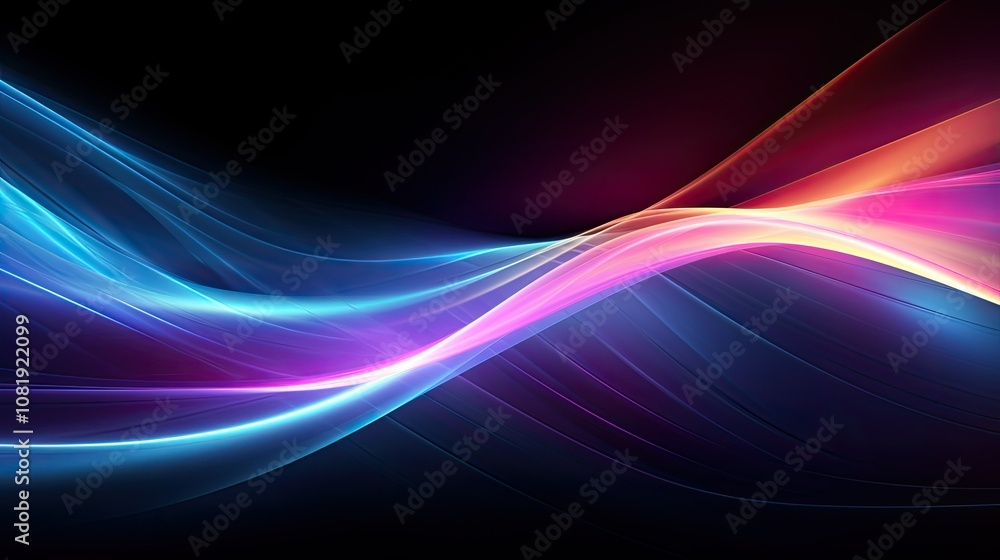 Poster abstract glowing background with vibrant streaks of light and color