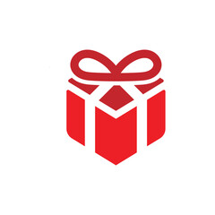 Gift box icon logo design template isolated illustration