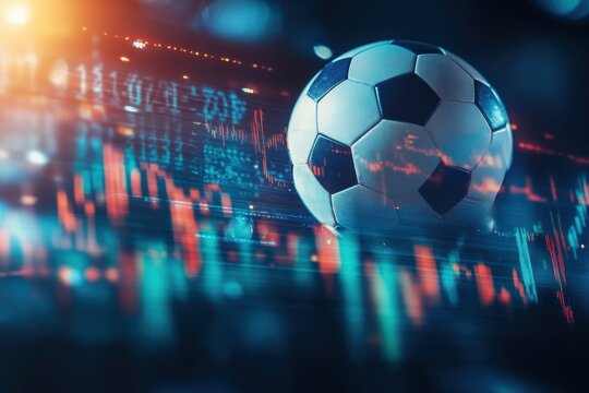 Soccer Ball Overlaid on a Financial Chart for Sports and Business Concepts - Powered by Adobe