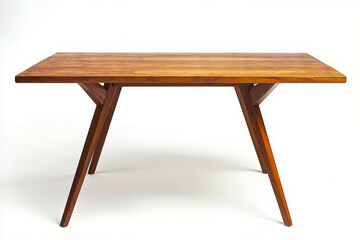 Fototapeta premium A wooden table with two legs on a white background