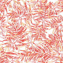 Fototapeta premium Hand-drawn exotic floral geometric pattern. Vector seamless pattern