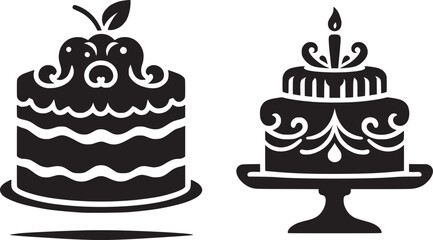 Birthday Icon, Cake icon silhouette