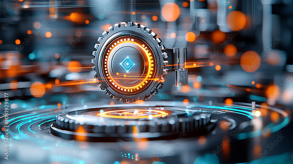 Aufkleber exploring supply chain security risks digital space 3d imagery high-tech environment close-up view c