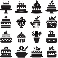 Birthday Icon, Cake icon silhouette
