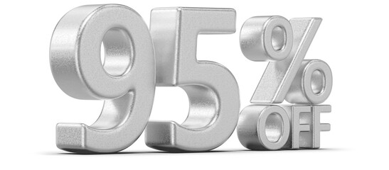 Discount 95 Percent Off Silver 3D Number