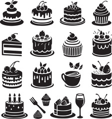 Birthday Icon, Cake icon silhouette