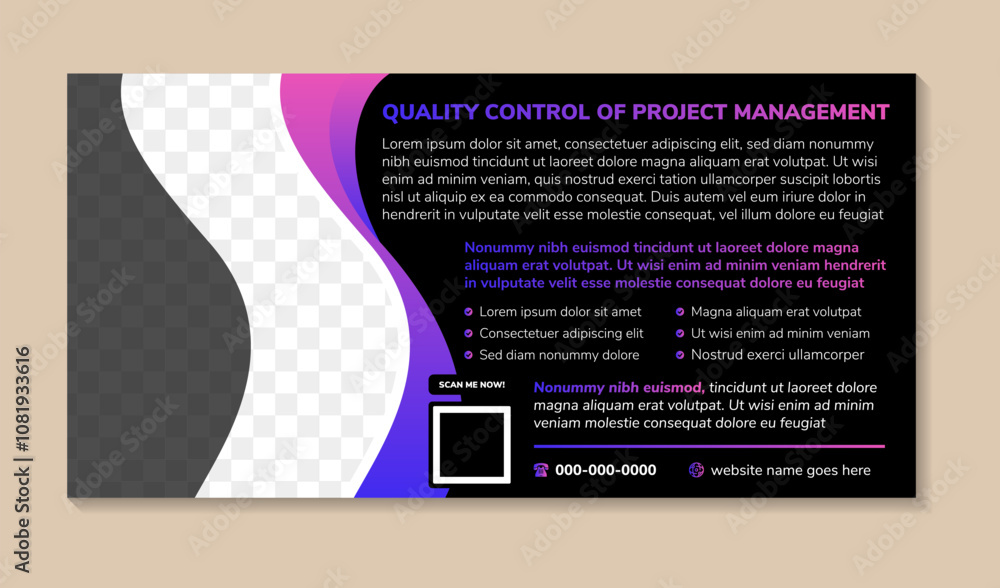 Poster abstract banner design web template set, horizontal header. modern wave with blue pink gradient on e