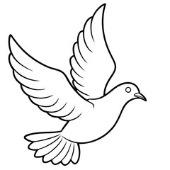 Obraz premium dove of peace vector illustration with white background