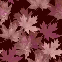 Autumn Leaves Pattern seamless. Motives on white and color background.