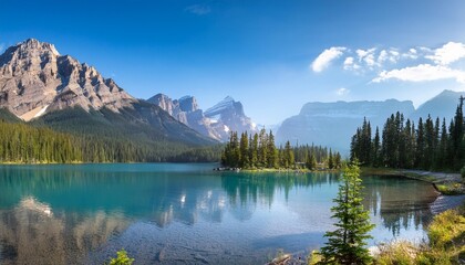 The Serene Landscapes of Banff National Park in Canada, Surrounded by the Majestic Rocky Mountains, Crystal-Clear Lakes, and Abundant Wildlife, Offering a Perfect Escape Into Nature