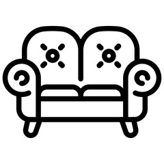 Sofa Icon. Retro sofa line icon