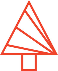 Christmas Tree Icon Line Art