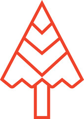 Fototapeta premium Christmas Tree Icon Line Art
