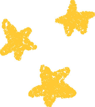 Crayon children elements: star, heart, leaf, clouds, eggs isolated on white background