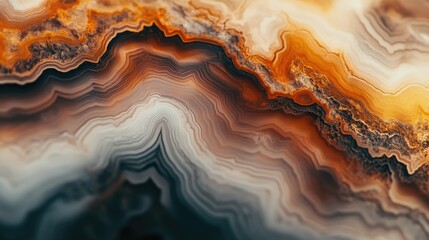 Polished Agate Stone Close-Up with Vibrant Patterns