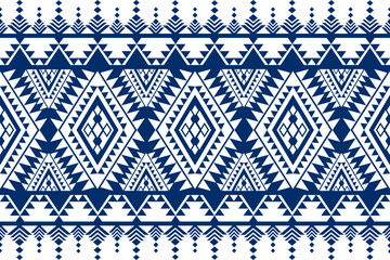 seamless pattern, Geometric Ethnic pattern, Native American tribal fabric,tile, carpet ,vector,illustration design on navy blue background