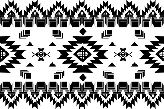 black and white icons set, Geometric Ethnic pattern, Native American tribal fabric,tile, carpet ,vector,illustration design 