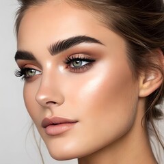 Fototapeta premium close up portrait of woman with makeup