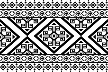 seamless geometric pattern ,Geometric Ethnic pattern, Native American tribal fabric,tile, carpet ,vector,illustration design ,black and white
