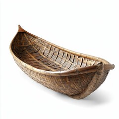 Fototapeta premium Woven, wooden, boat-shaped container.