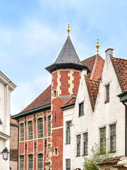 Kortrijk, Belgium - November 11, 2024: Street view of downtown Kortrijk, Belgium