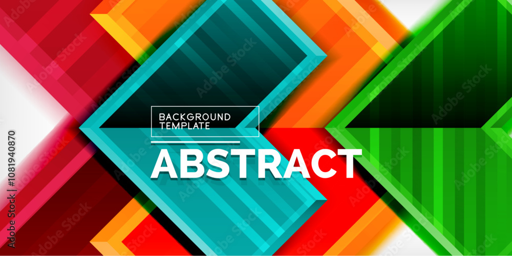 Poster Arrow symbols created with 3d effects and line texture geometric abstract background