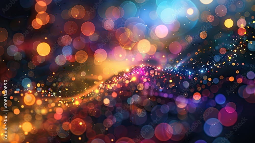 Poster glowing light abstract particle waves backgrounds