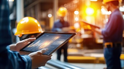 Construction budget management software interface industrial site digital display action-oriented view innovative technology