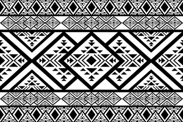 seamless pattern Geometric, Ethnic pattern, Native American tribal fabric,tile, carpet ,vector, illustration design on black and white background