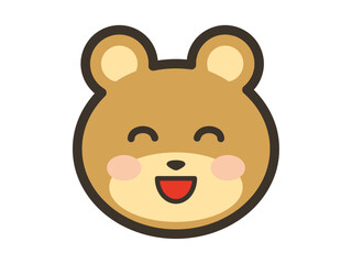 満面の笑顔のかわいいくまさんの顔イラスト