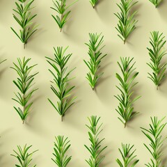 Naklejka premium Seamless Pattern, Dried Rosemary Sprigs on a Minimalistic Rustic Background, Herbal Design