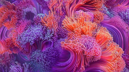 Obraz premium Digital Sea of Creativity: AI-Inspired Coral Art