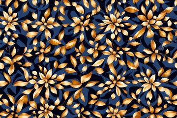 Floral pattern design persian style digital art warm tones top view symmetrical aesthetics